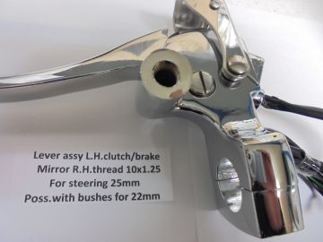 Lever set rem/Koppeling links22/25mm vol chrome aluminium(TH806)