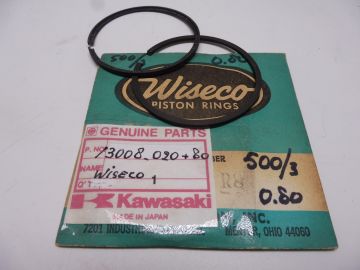 13008-020 80 Ringset piston Wiseco 4e over Kaw.KH500/3cil new 1969 till 1975
