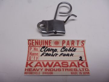 Clamp,cable frontfork Kawasaki model?? new No:2