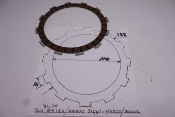 21441-43D00/20A02 Plate clutch friction Suz.RM125/RG500 see size