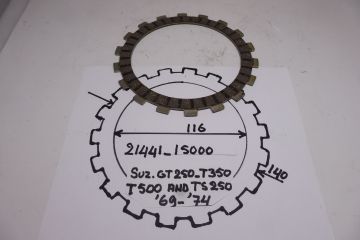 21441-15000 Plate clutch friction Suz.GT250-T350-T500 and TS250 new